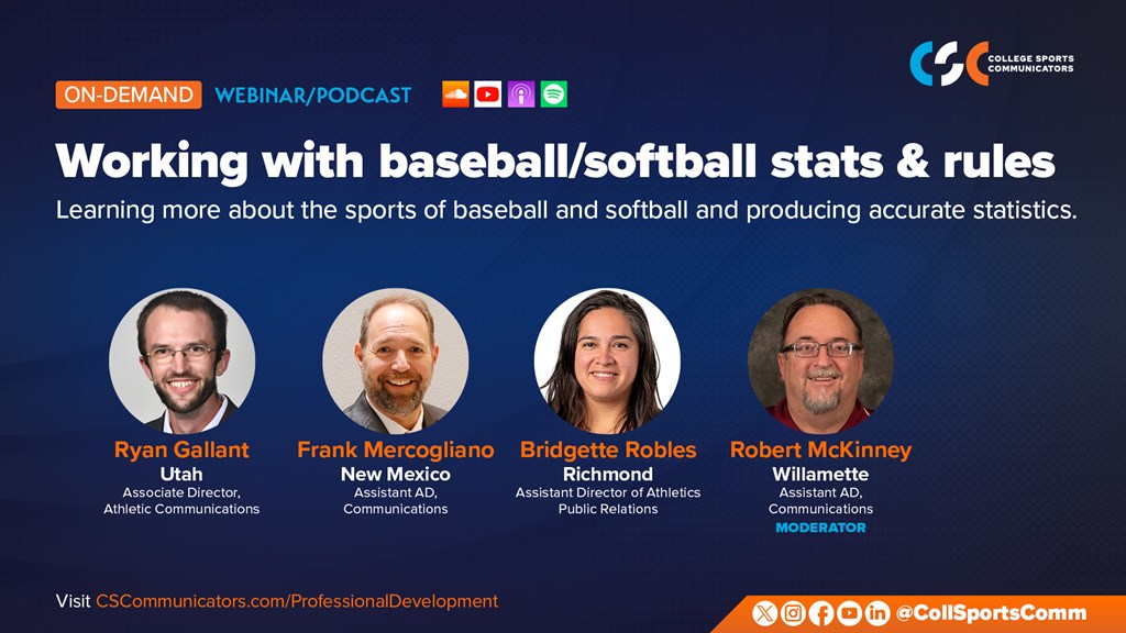 On-Demand: Working with baseball & softball statistics, stat rules & producing accurate statistics